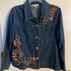 Floral Embroidered Denim Jacket